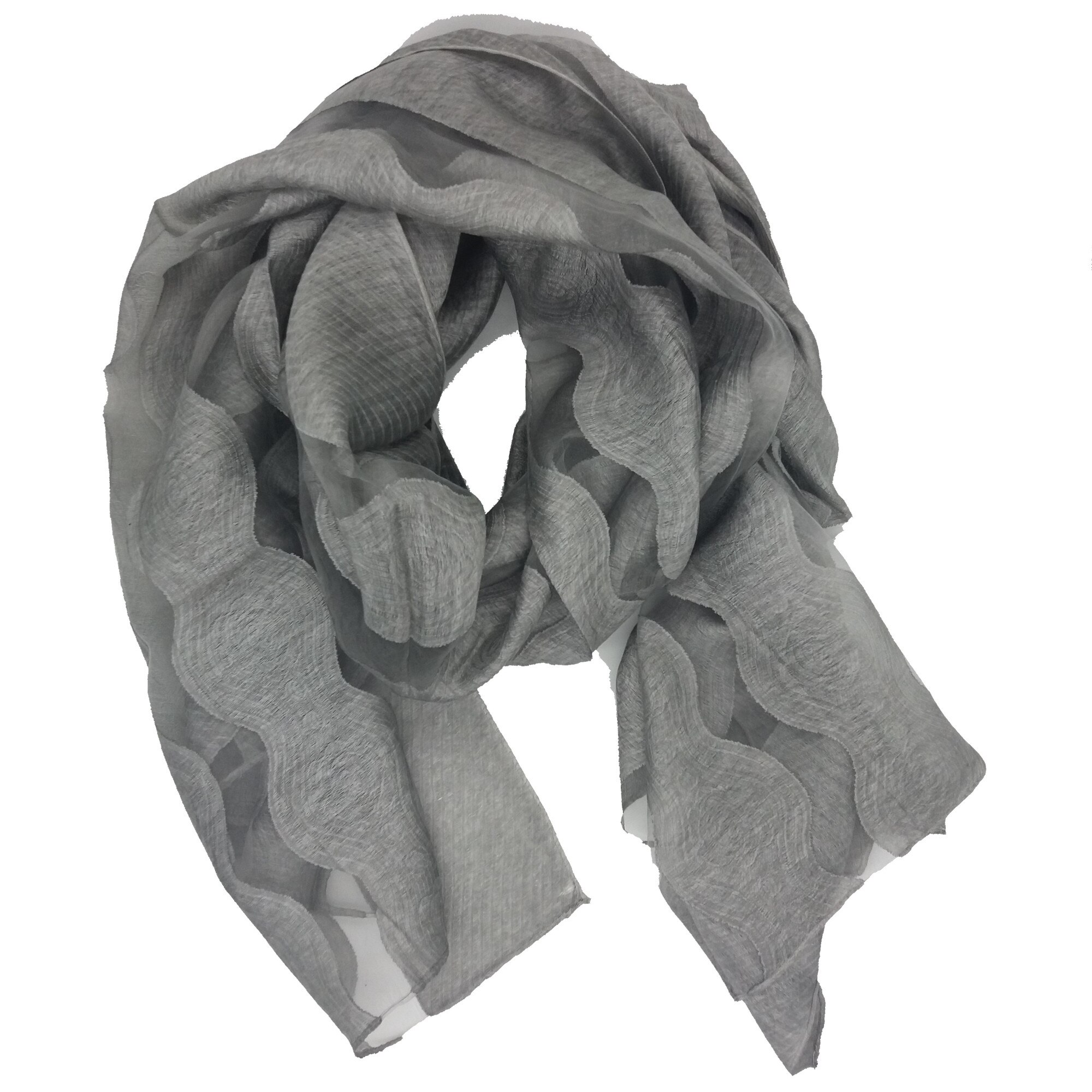 Esarfa Dama Gri, Dimensiuni: lungime 190 cm, latime 70 cm