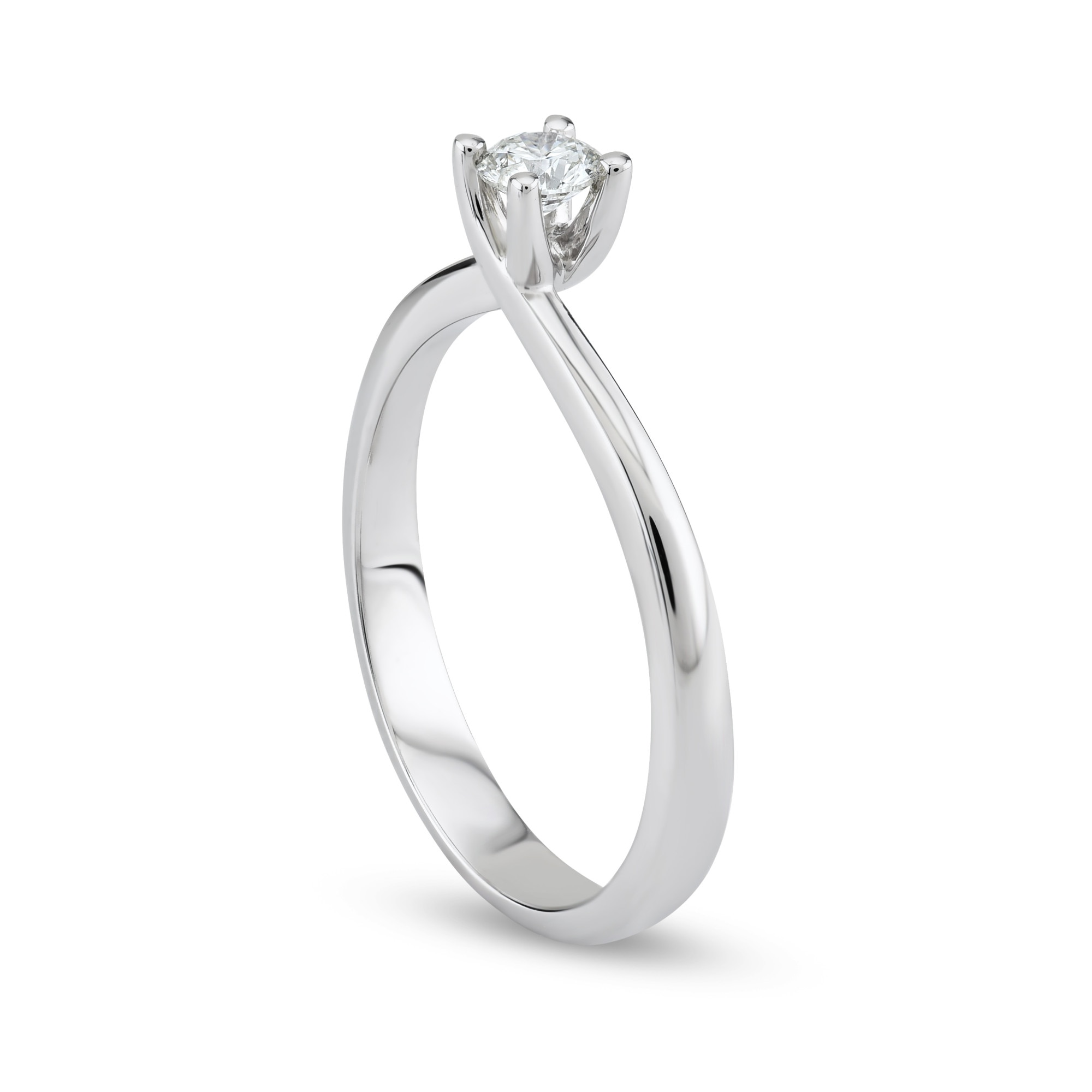 Inel din aur , Blue Diamond , diamant 0.18 H SI1