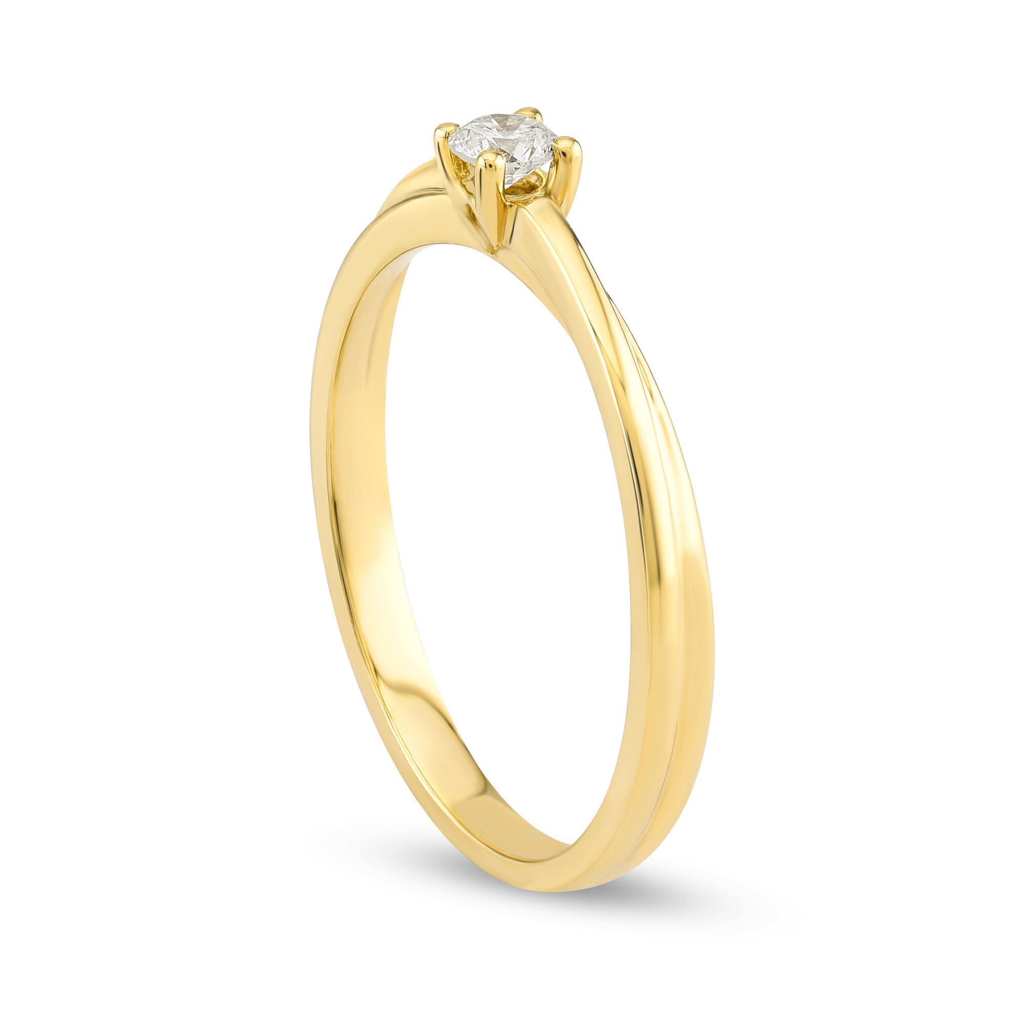 Inel din aur, Blue Diamond, diamant 0.10, H, SI1