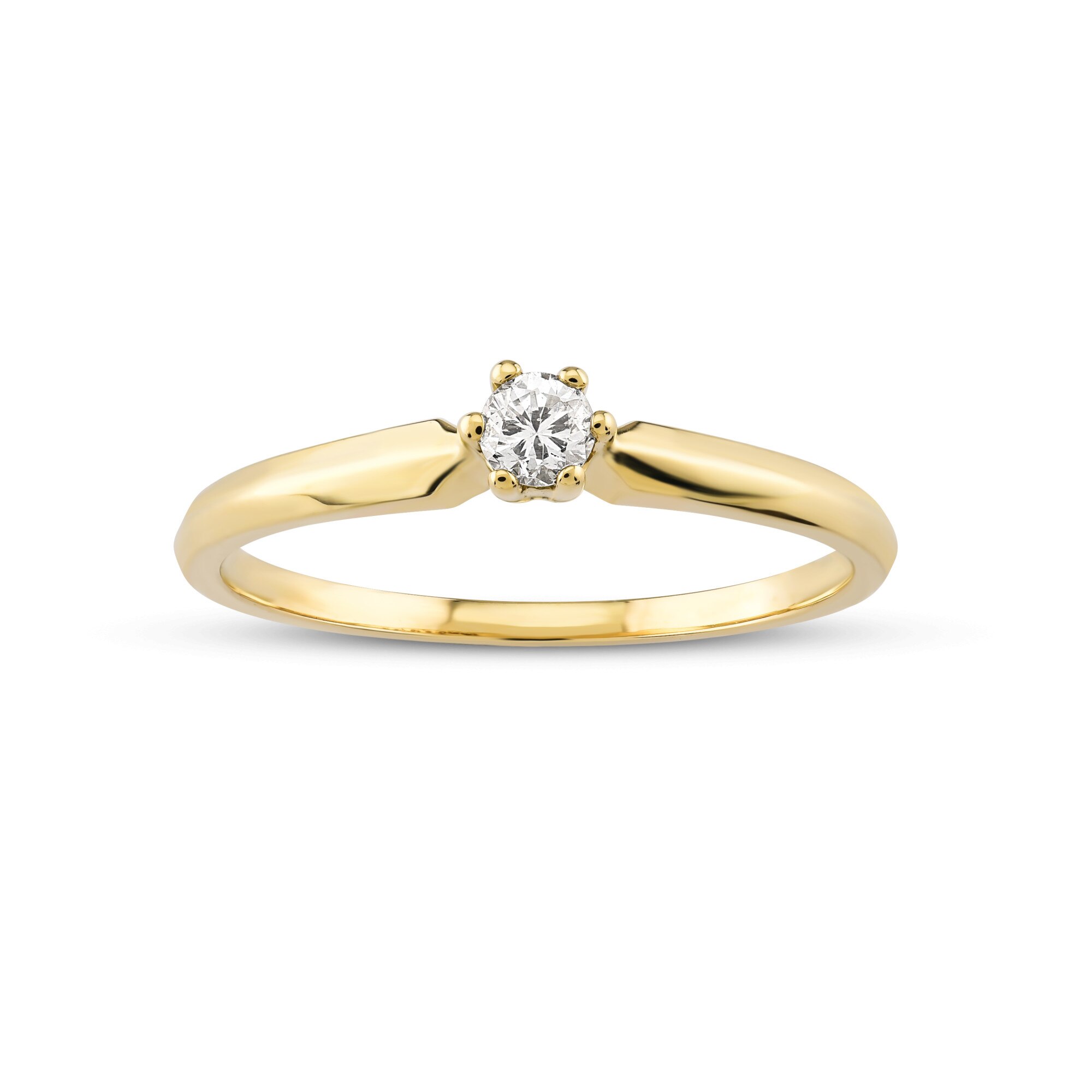 Inel din aur, Blue Diamond, diamant 0.10, H, SI1