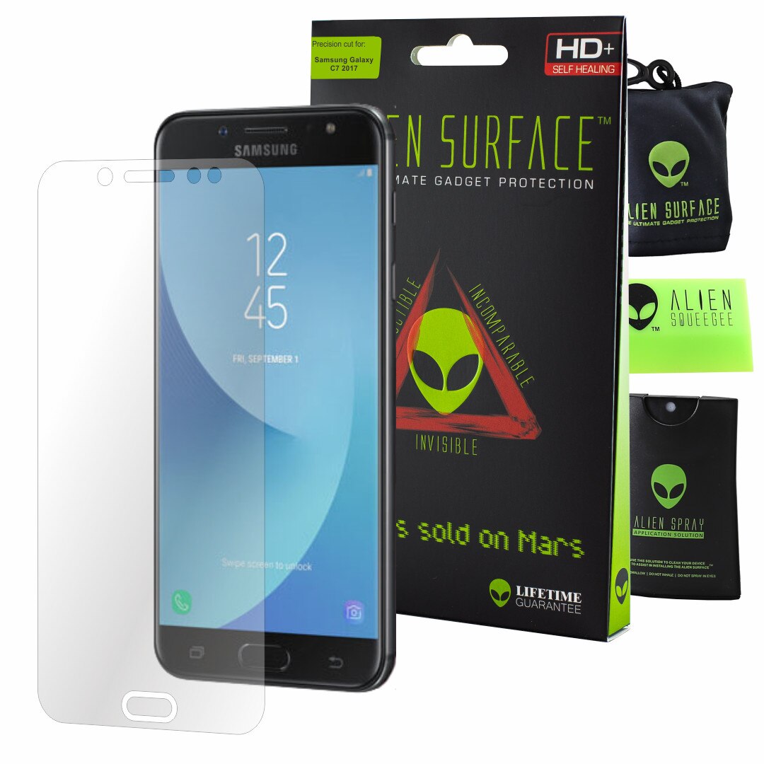 Folie Alien Surface HD, Samsung Galaxy J7 Plus, protectie ecran + Alien Fiber cadou