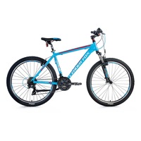 Bicicleta MTB Leader Fox MXC Gent, suspensie, 21 viteze, cadru 18", roata 26", albastru