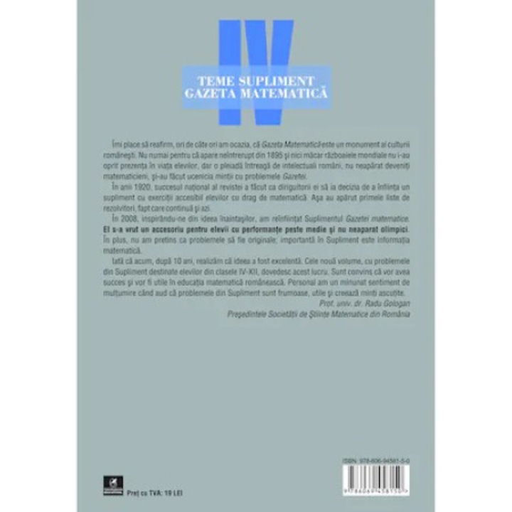 Teme supliment Gazeta Matematica. Clasa a IV-a