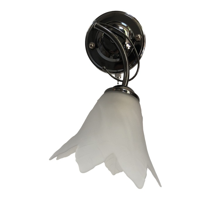 Aplica perete 8930/1, abajur alb, schelet maro