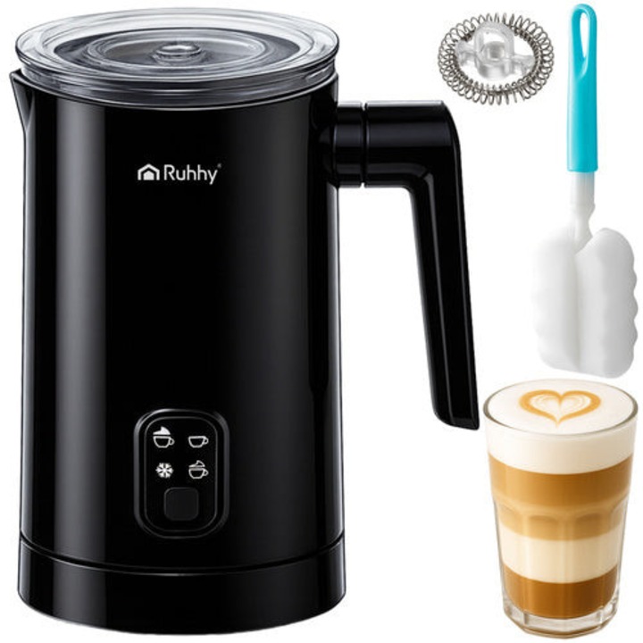 Spumator electric de lapte Ruhhy, 400W, capacitate 160ml/350ml, negru, 19, 5x15x11cm