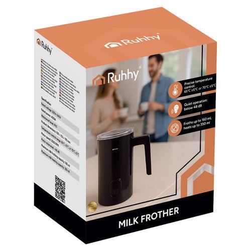 Spumator electric de lapte Ruhhy, 400W, capacitate 160ml/350ml, negru, 19, 5x15x11cm