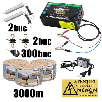 Pachet gard electric NEXON EasyShock 3.1 J 12V+230V , 3000m Pachet gard electric NEXON EasyShock 3.1 J 12V+230V , 3000m