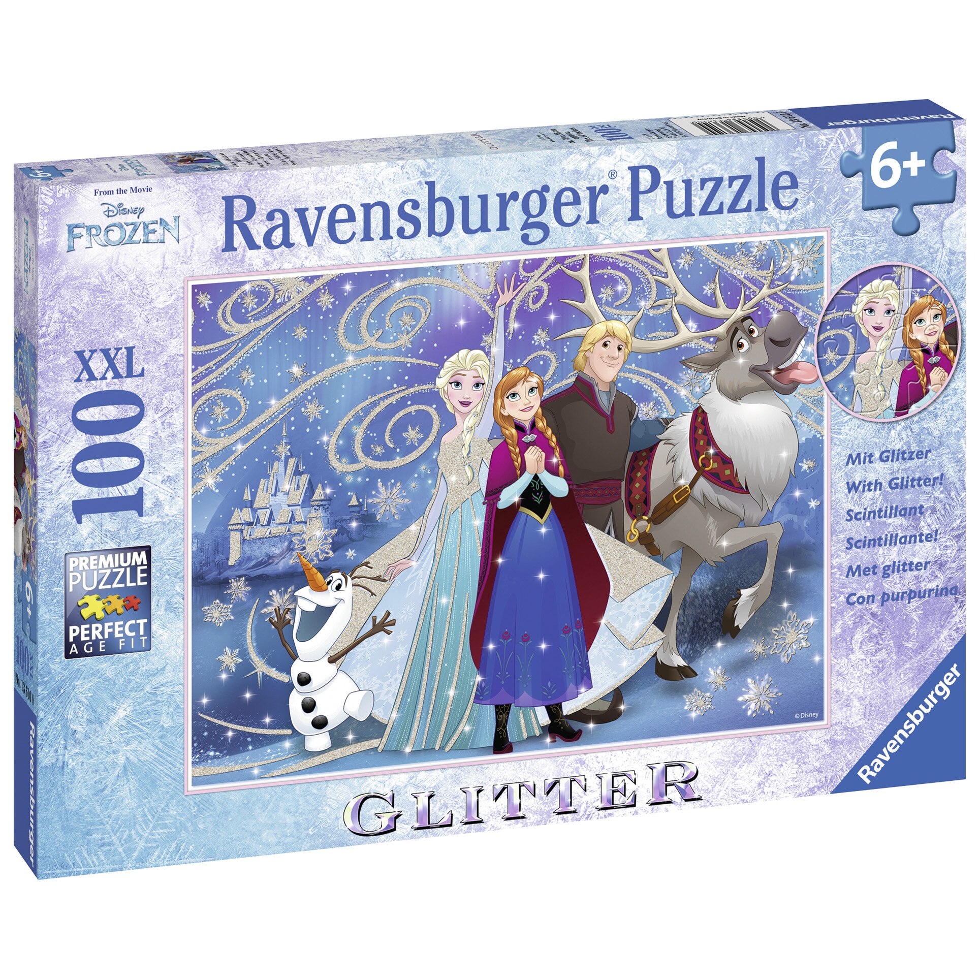Puzzle Ravensburger XXL - Disney Frozen, 100 piese, cu sclipici