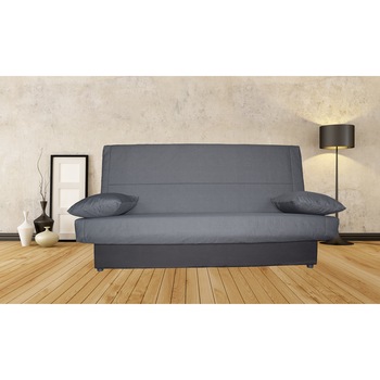 Canapea extensibila Click-Clack Best Sleep, lada depozitare, husa bumbac, Gri inchis, 190 x 87 x 91cm Canapea extensibila Click-Clack Best Sleep, lada depozitare, husa bumbac, Gri inchis, 190 x 87 x 91cm