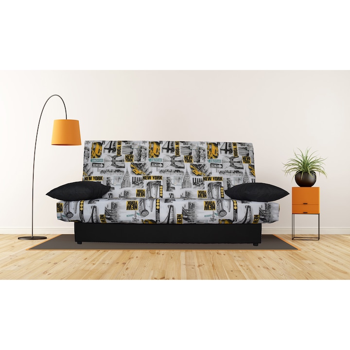 Click-Clack Best Sleep kinyitható kanapé, Ágyneműtartóval, Pamut kárpittal, 190 x 87 x 91 cm, Színes
