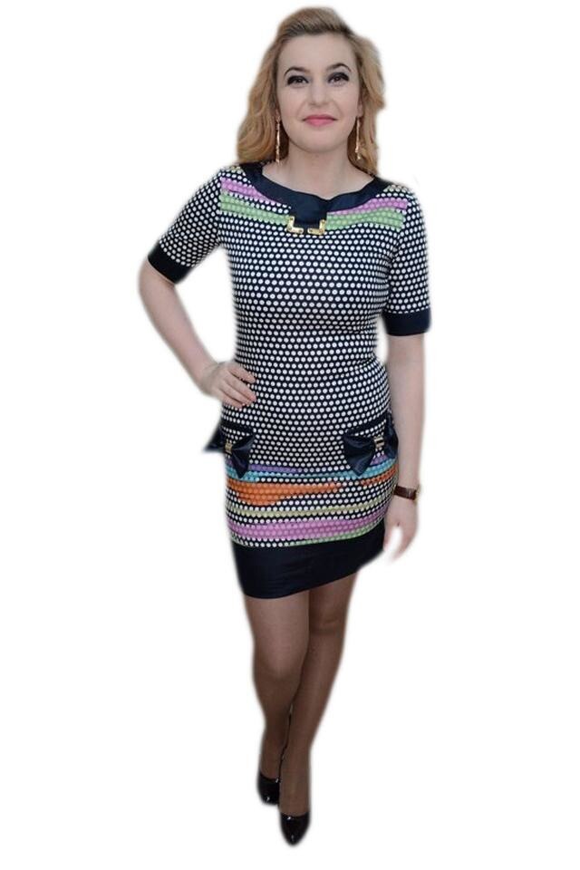 Rochie scurta, D&J Exclusive, Bleumarin