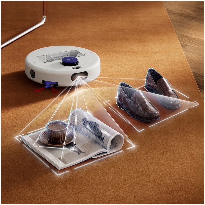 Aspirator robot pentru spalare umeda si aspirare uscata Dyson 664874-01 R2 Nurovi Wash+Dry, 21.000 Pa, lavete triunghiulare Reuleaux, navigatie LiDAR, statie cu golire si autocuratare. - Imaginea 29 din 34