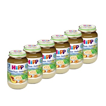 Pachet Fruit-Duet HIPP Piersica, Caisa si Crema de Branza, 160 g, de la 7 luni, 6 buc Pachet Fruit-Duet HIPP Piersica, Caisa si Crema de Branza, 160 g, de la 7 luni, 6 buc