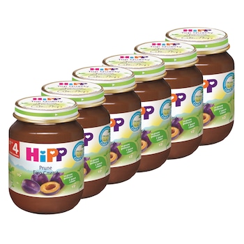 Pachet Piure de Fructe HIPP, Prune, 125 g, de la 4 luni, 6 buc Pachet Piure de Fructe HIPP, Prune, 125 g, de la 4 luni, 6 buc
