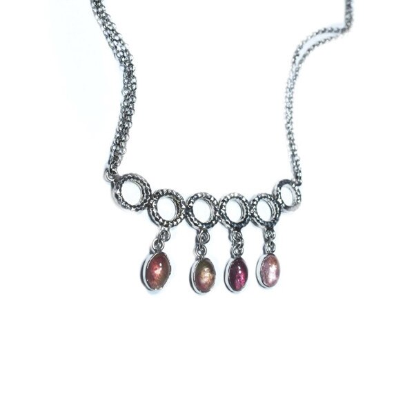 Colier argint 925 cu TURMALINE naturale