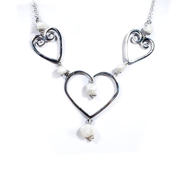 Colier confectionat manual din argint 925 cu PERLE BAROC