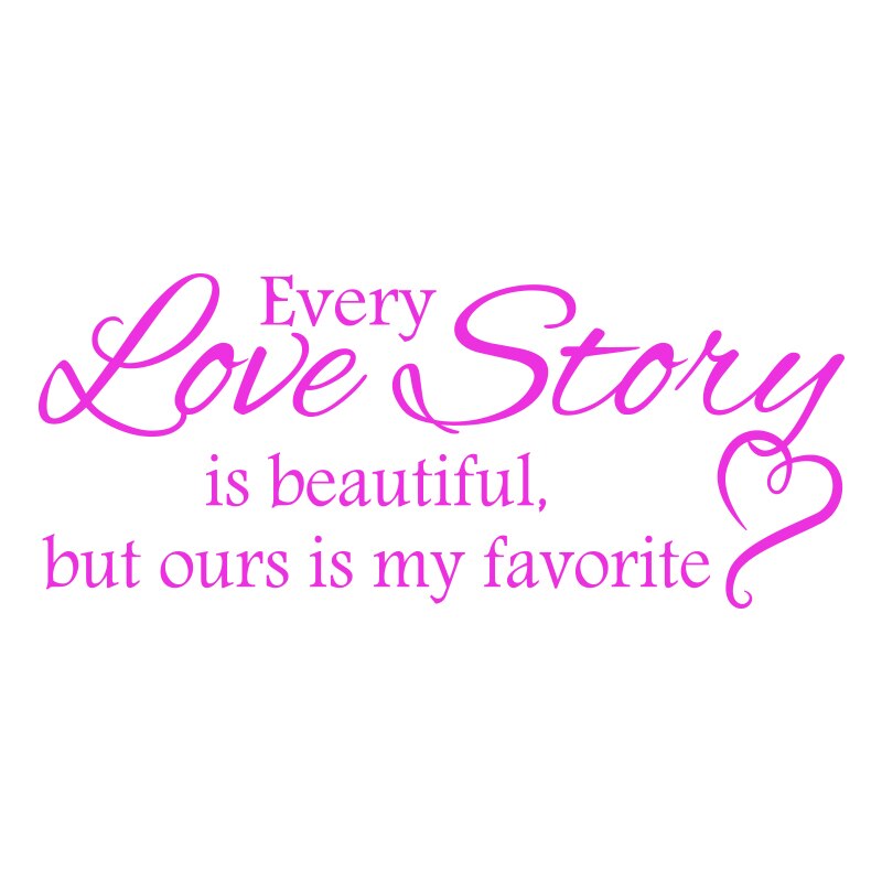 Sticker Decorativ - SMAER - Love Story - 60cm x 25cm - Roz