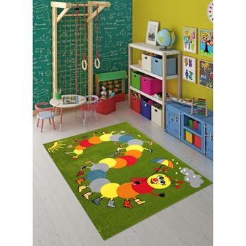 Covor Pentru Copii, Kolibri Omida 11057, Verde, 200x300 cm, 2300 gr/mp Covor Pentru Copii, Kolibri Omida 11057, Verde, 200x300 cm, 2300 gr/mp