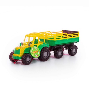 Tractor Polesie - Altay, cu remorca, verde, 57 x 17 x 18 cm Tractor Polesie - Altay, cu remorca, verde, 57 x 17 x 18 cm