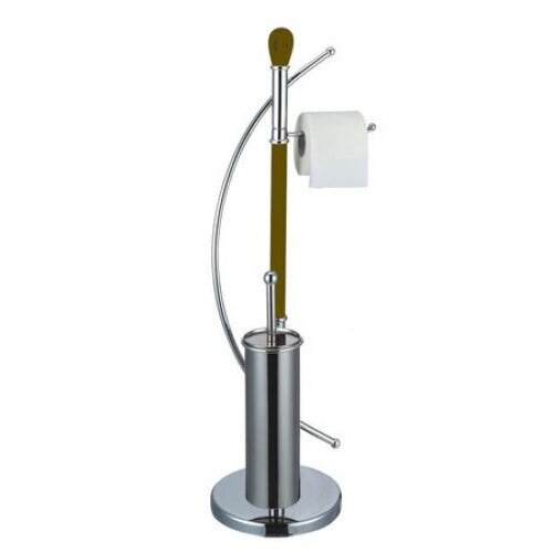 Suport cromat pentru hartie si perie WC