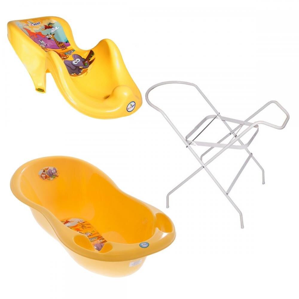 Set Cadita Saffari Lux cu Suport metalic si Suport Anatomic Galben