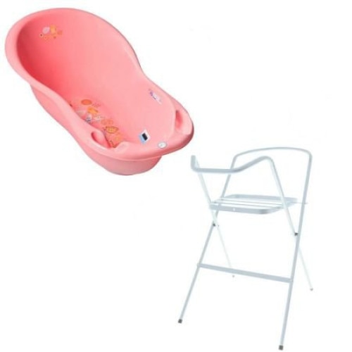 Set Cadita Folk 102cm cu senzor de temperatura + Suport metalic Roz