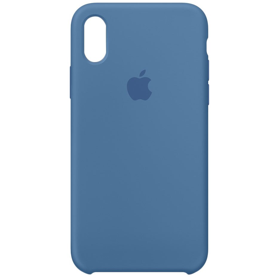 Husa de protectie Apple pentru iPhone X, Silicon, Denim Blue