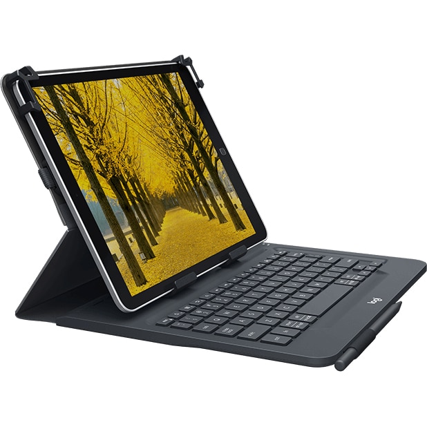 Husa cu tastatura Logitech Universal Folio, pentru tablete Apple, Android™, Windows® de 9-10 inch, US, Negru