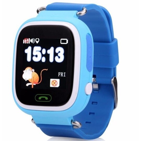 Ceas Smartwatch copii cu GPS iUni Q90, Touchscreen, Telefon incorporat, Buton SOS, Albastru