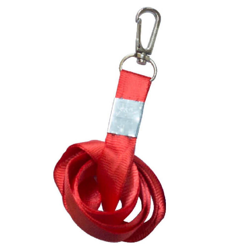 Snur textil pentru ecuson, cu carabina, 100 buc/set, rosu