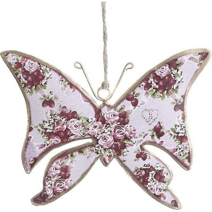 Decoratiune metalica in forma de fluture cu agatatoare