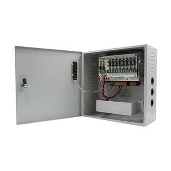 Sursa de alimentare CCTV 12V 10A 8 iesiri cu back-up STR1210-08CBD Sursa de alimentare CCTV 12V 10A 8 iesiri cu back-up STR1210-08CBD