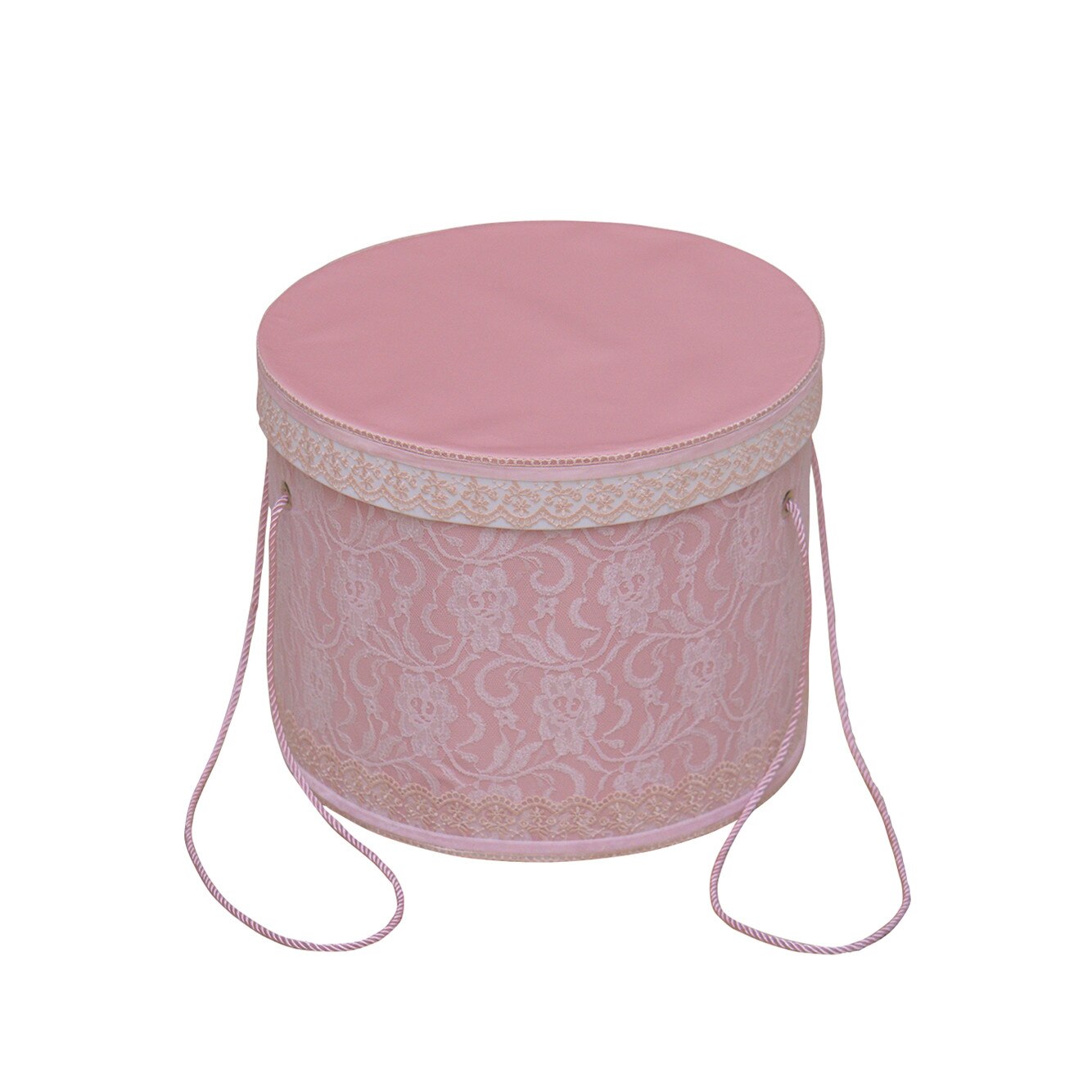 Cutie brodata pentru trusou de biserica, Dantela roz