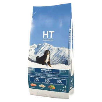 Hrana uscata pentru caini HT Superpremium, Maxi Adult, Somon si Orez Monoproteic, 12.5 Kg Hrana uscata pentru caini HT Superpremium, Maxi Adult, Somon si Orez Monoproteic, 12.5 Kg