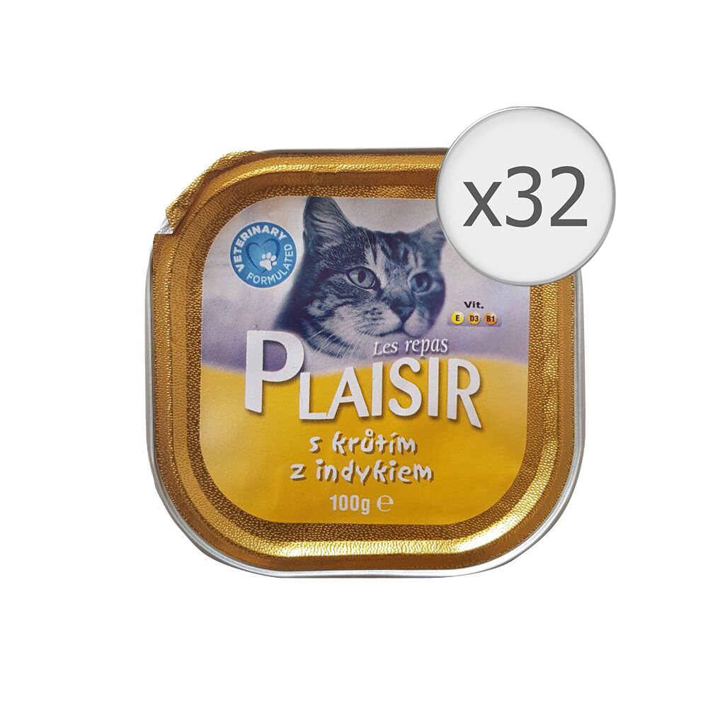 Hrana umeda pentru pisici Plaisir, Pate Curcan, 32x100g