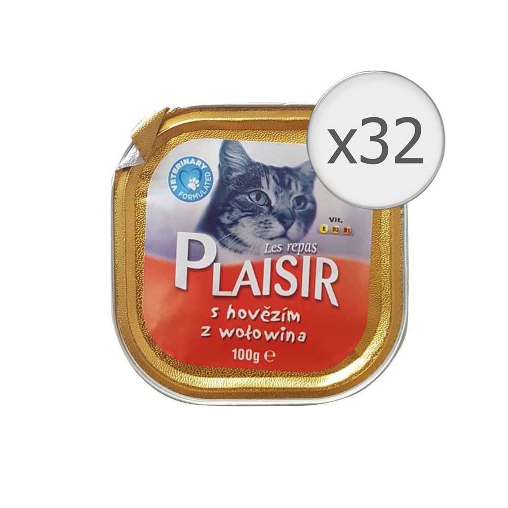 Hrana umeda pentru pisici Plaisir, Pate Vita, 32x100g