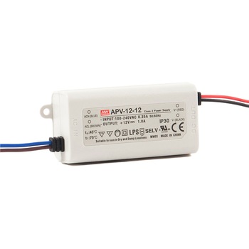 Sursa iluminat LED Mean Well, 12 W, 12V, 1A, IP42, de exterior Sursa iluminat LED Mean Well, 12 W, 12V, 1A, IP42, de exterior