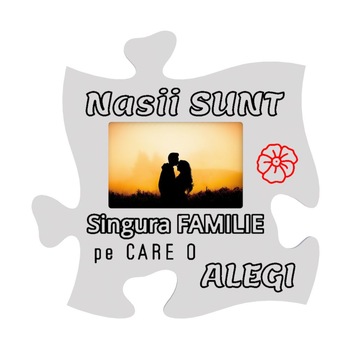 Rama foto tip puzzle, 10x15, alb, personalizata, Nasii sunt singura familie pe care o alegi Rama foto tip puzzle, 10x15, alb, personalizata, Nasii sunt singura familie pe care o alegi