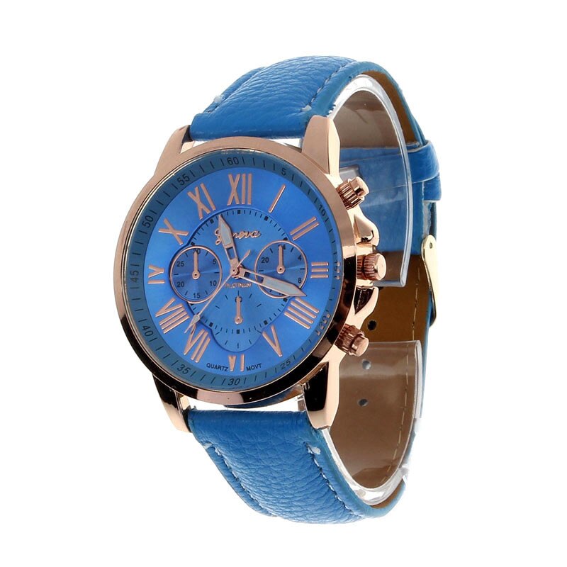 Ceas Dama Geneva Quartz Blue Aqua