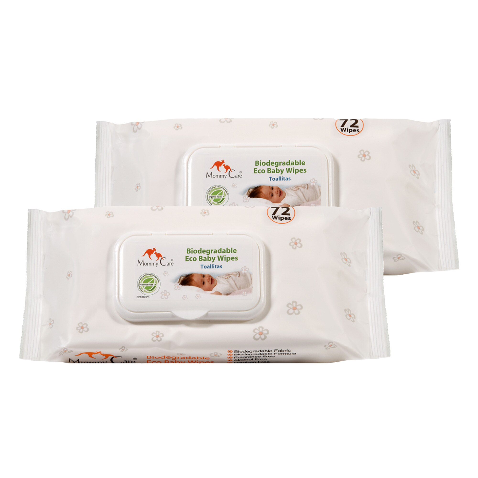 Pachet Promo - Servetele umede Mommy Care, ECO Biodegradabile bebelusi 72 x 2 buc
