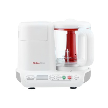Robot pentru preparat mancare la abur pentru bebelusi H.Koenig BabyBoo BB80, mixer, 10 programe presetate si automate si o setare manuala, functia de impuls, recipient sticla 950 ml, Alb/Rosu Robot pentru preparat mancare la abur pentru bebelusi H.Koenig BabyBoo BB80, mixer, 10 programe presetate si automate si o setare manuala, functia de impuls, recipient sticla 950 ml, Alb/Rosu