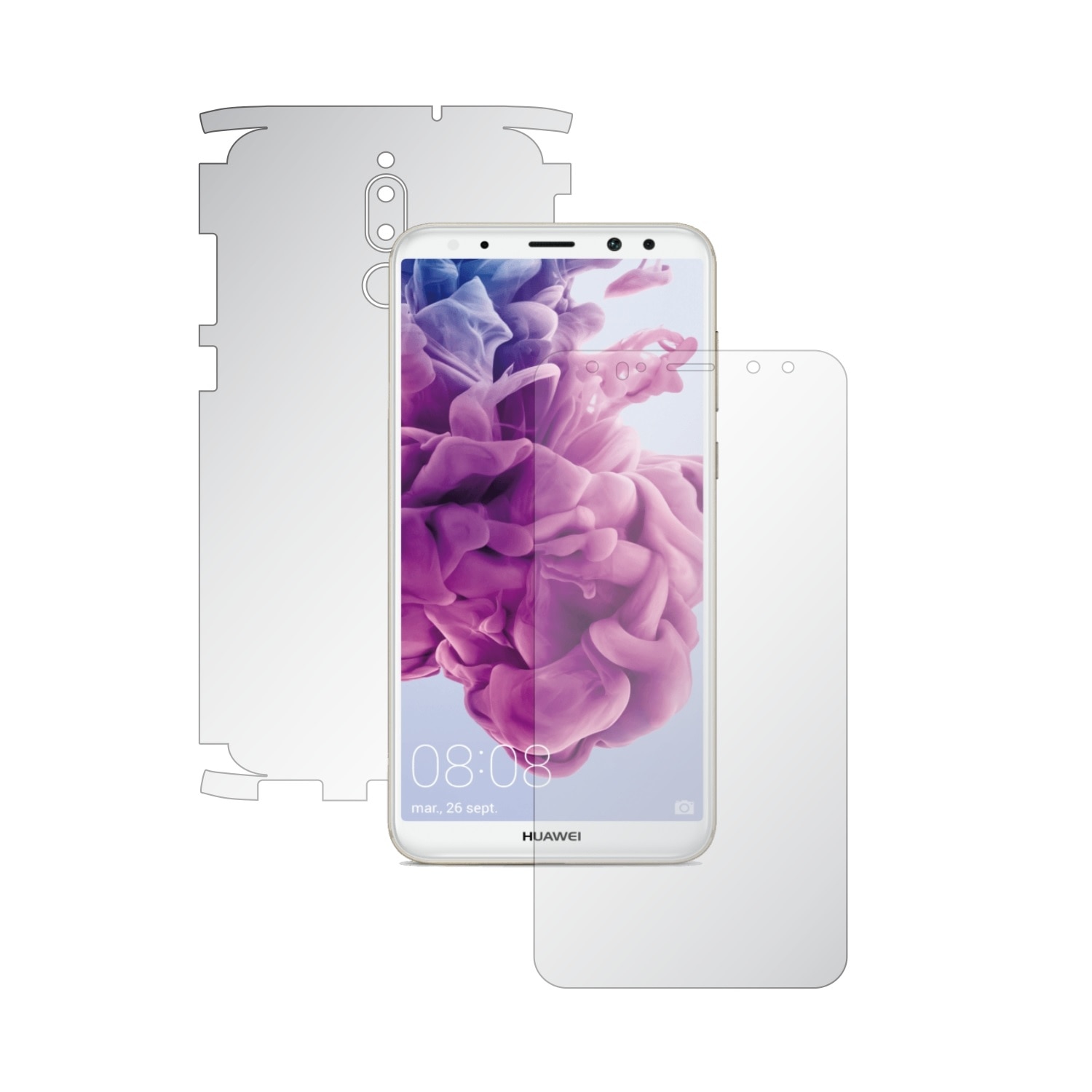 Folie Protectie Full Body Invisible Skinz Ultra-Clear AutoRegeneranta, Husa Transparenta de tip Skin Adeziv pentru Carcasa si Ecran, dedicata Huawei Mate 10 Lite