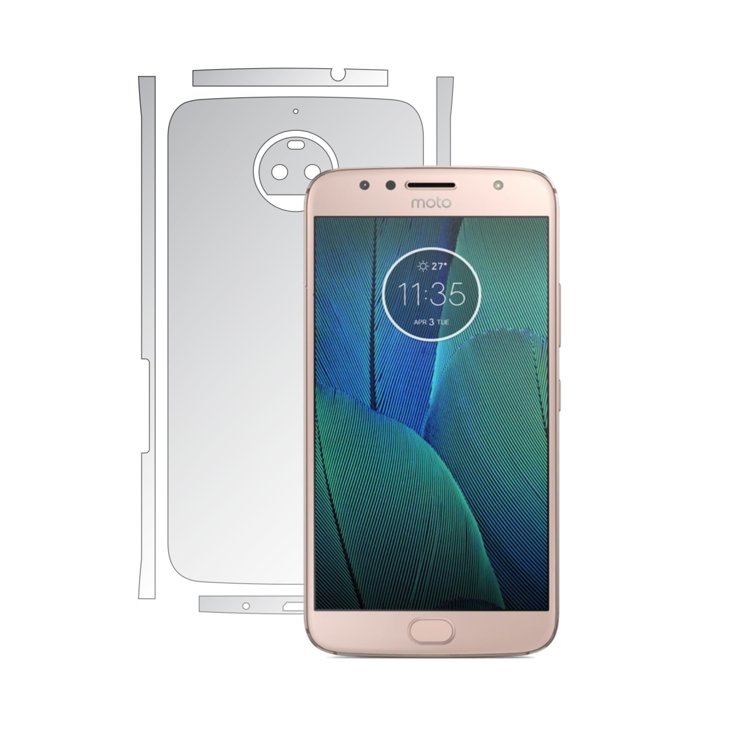 Folie Protectie Invisible Skinz Ultra-Clear AutoRegeneranta, Husa Transparenta de tip Skin Adeziv pentru Carcasa si Laterale, dedicata Motorola Moto G5S Plus