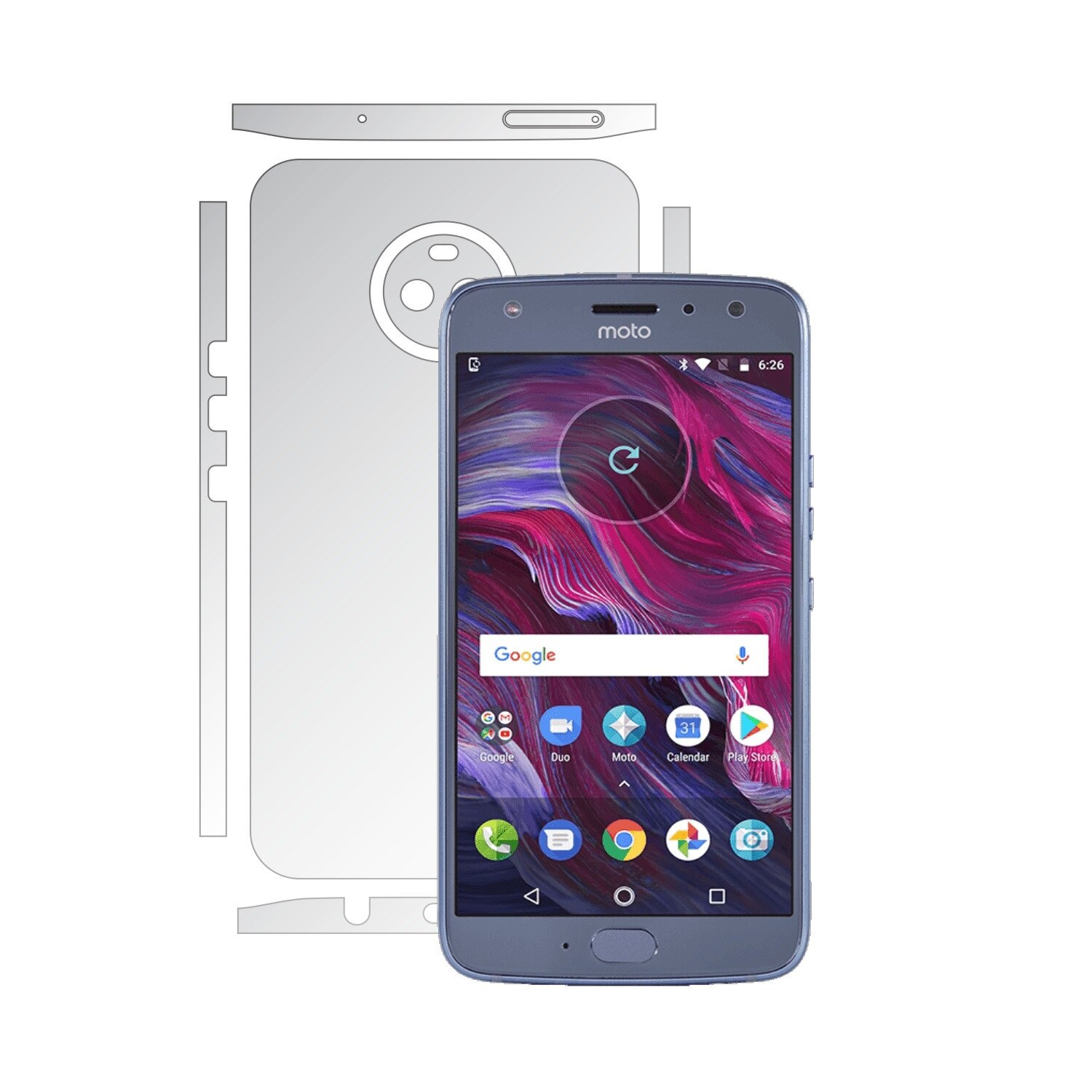 Folie Protectie Invisible Skinz Ultra-Clear AutoRegeneranta, Husa Transparenta de tip Skin Adeziv pentru Carcasa si Laterale, dedicata Motorola Moto X4