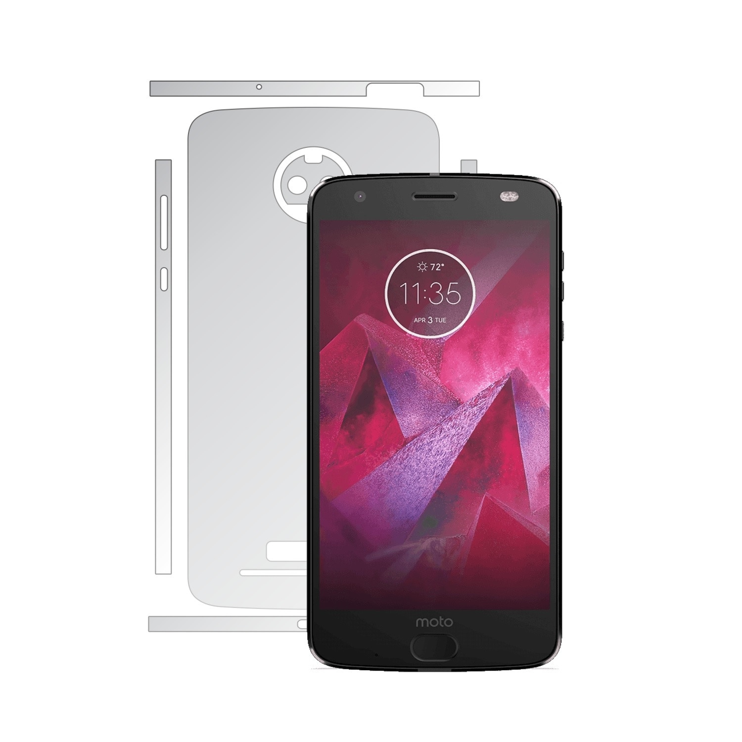 Folie Protectie Invisible Skinz Ultra-Clear HD, Husa Transparenta de tip Skin Adeziv pentru Carcasa si Laterale, dedicata Motorola Moto Z2 Force