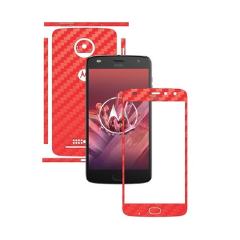 Folie de protectie Carbon Skinz, Husa de tip Skin Adeziv pentru Carcasa, Carbon Rosu dedicata Motorola Moto Z2 Play Folie de protectie Carbon Skinz, Husa de tip Skin Adeziv pentru Carcasa, Carbon Rosu dedicata Motorola Moto Z2 Play