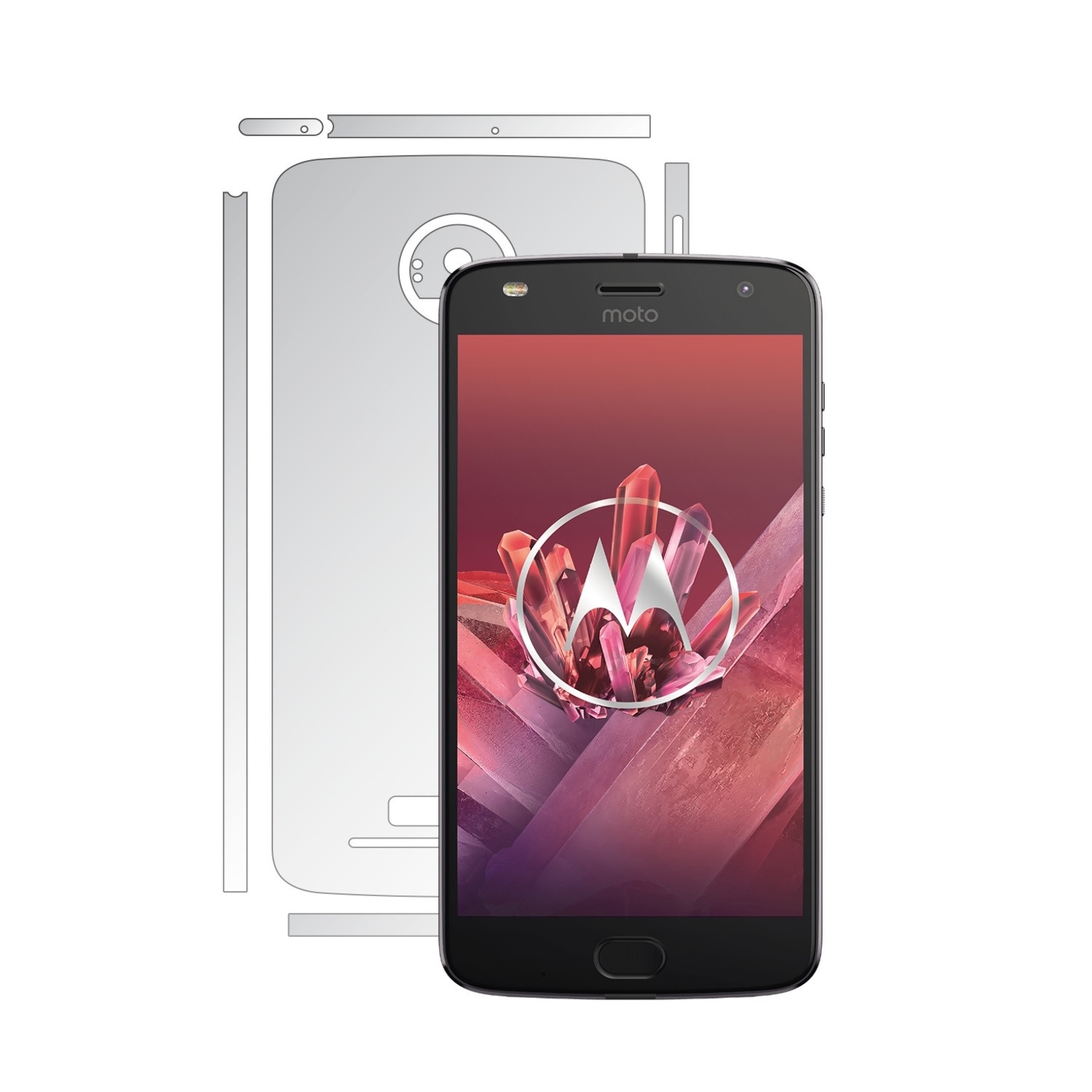 Folie Protectie Invisible Skinz Ultra-Clear HD, Husa Transparenta de tip Skin Adeziv pentru Carcasa si Laterale, dedicata Motorola Moto Z2 Play