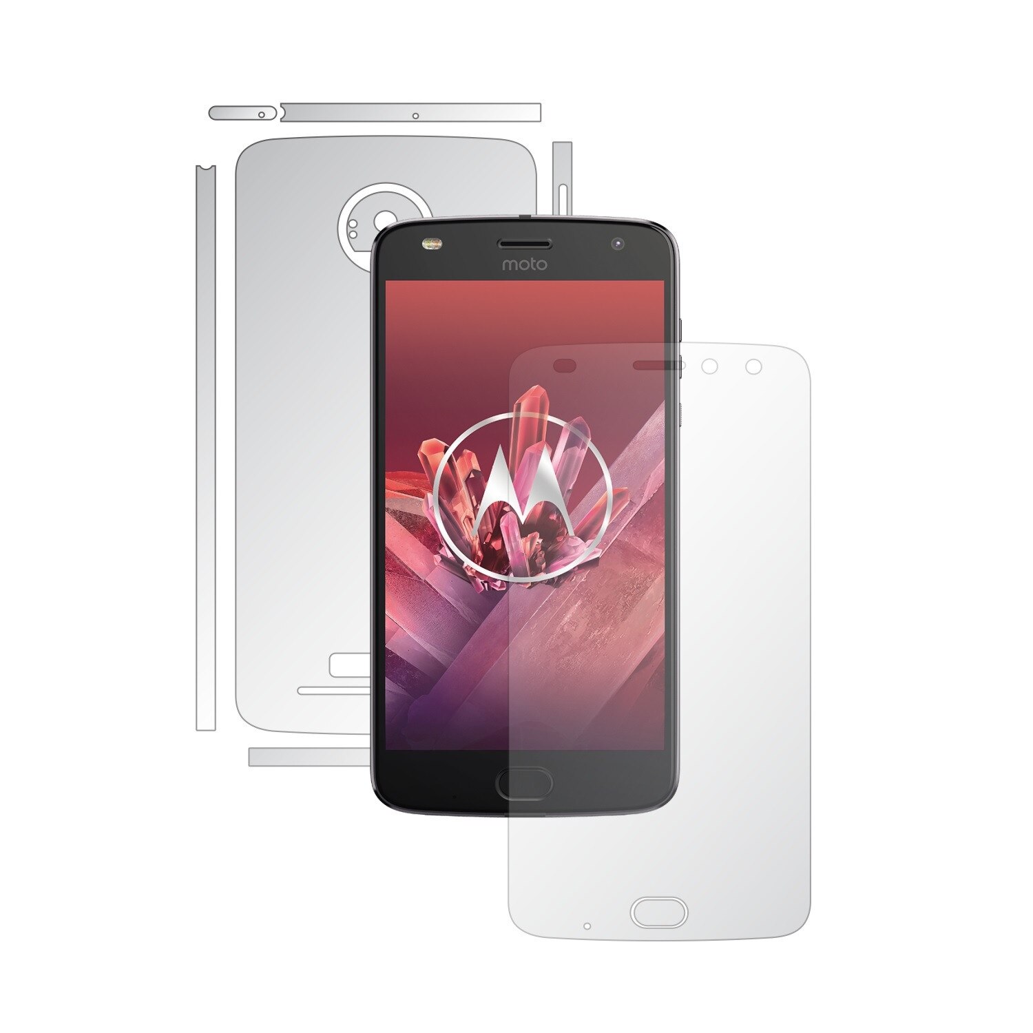 Folie Protectie Full Body Invisible Skinz Ultra-Clear AutoRegeneranta, Husa Transparenta de tip Skin Adeziv pentru Carcasa si Ecran, dedicata Motorola Moto Z2 Play