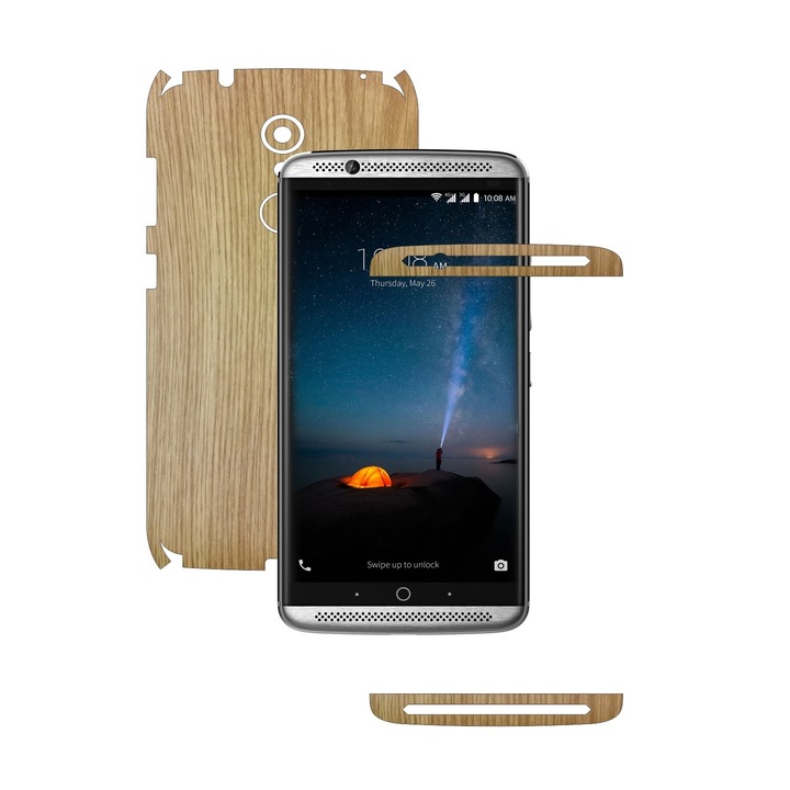 Защитен филм Carbon Skinz, Adhesive Skin Cover for Case, Oak Wood, посветен на ZTE Axon 7 Mini