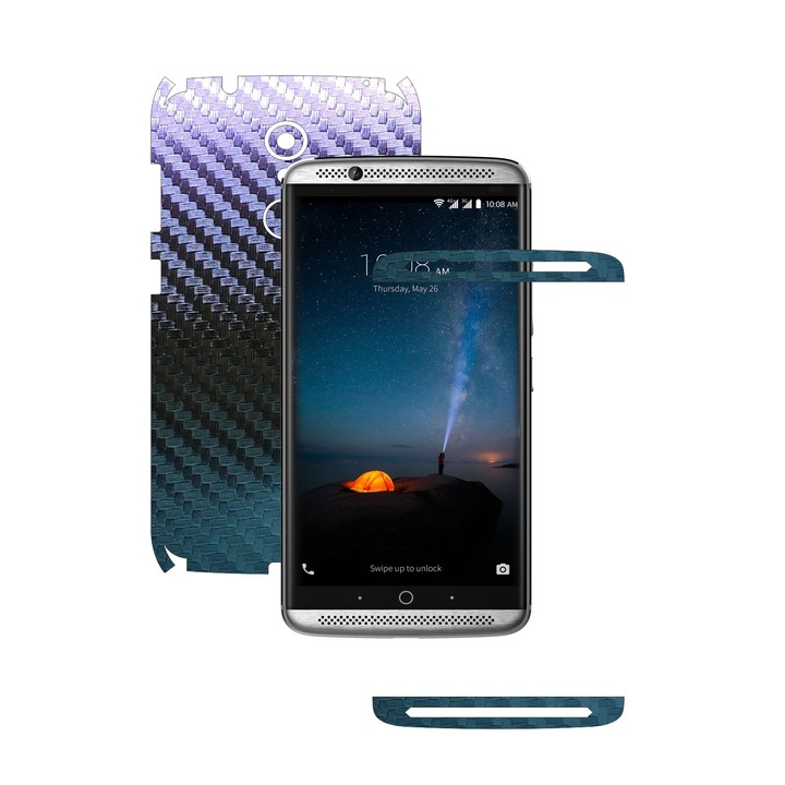 Защитен филм Carbon Skinz, Adhesive Skin Cover за калъфа, Carbon Chameleon, посветен на ZTE Axon 7 Mini